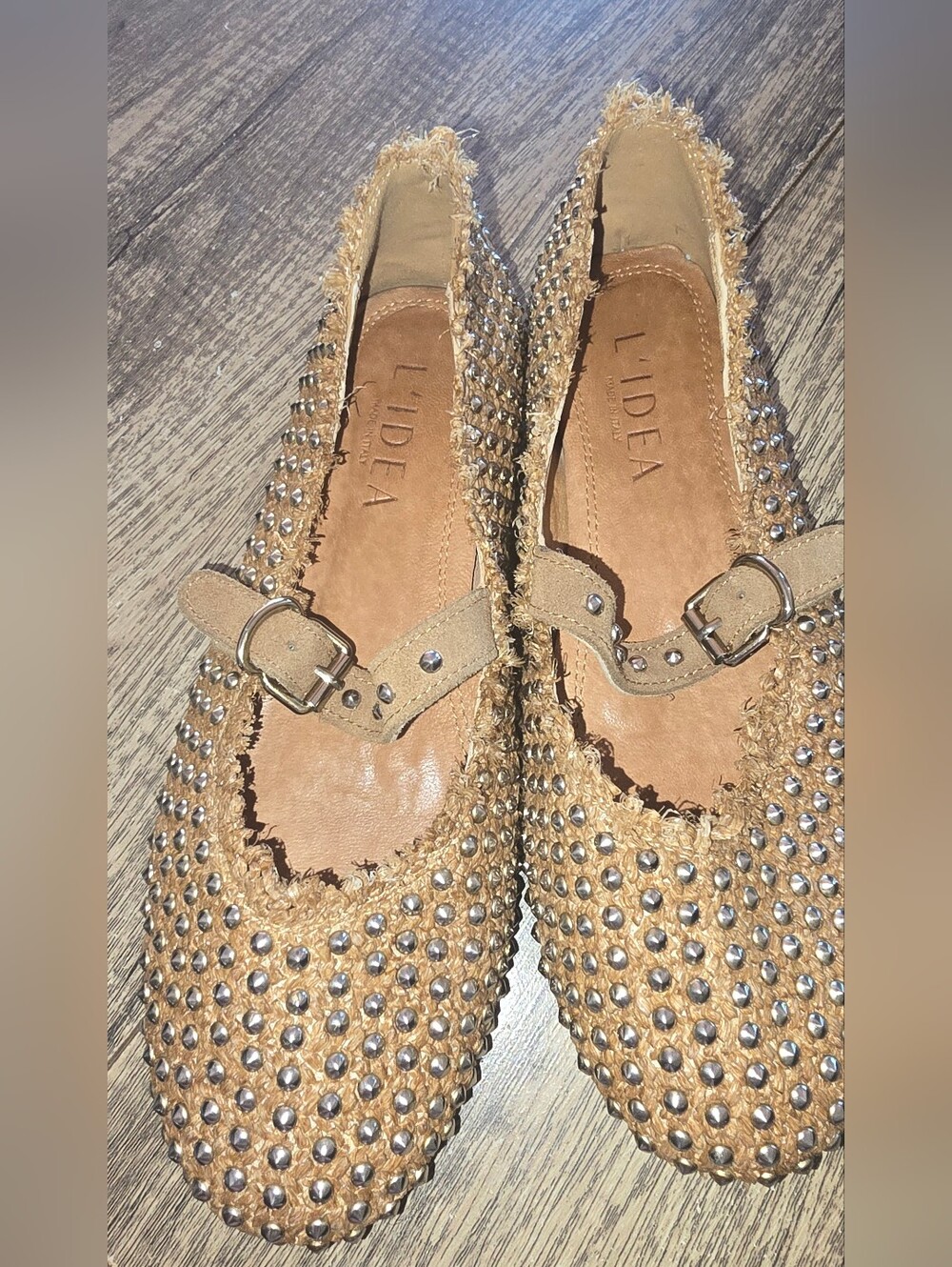 L'idea Dolo Woven Mary Jane Flats Size 38